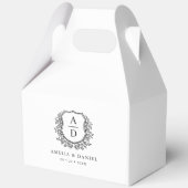 Bloemen Monogram Huwelijk White Crest Modern Bedankdoosjes (Voorkant)