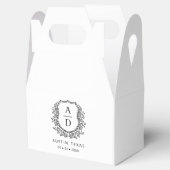 Bloemen Monogram Huwelijk White Crest Modern Bedankdoosjes (Geopend)