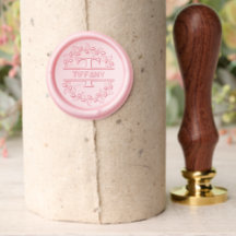 Bloemen Monogram Letter T Massief Messing Wax Stam