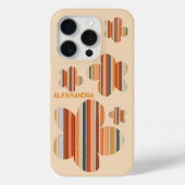Bloemen monogram retro kleuren strepen 70s schatti Case-Mate iPhone case (Achterkant)