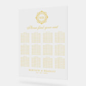 Bloemen Monogram Trouwstoel Grafiek Acryl Bord (Hoek)