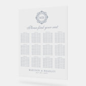  Bloemen Monogram Trouwstoel Grafiek Acryl Bord (Hoek)