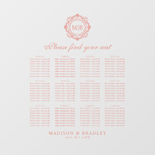 Bloemen Monogram Trouwstoel Grafiek Raamsticker