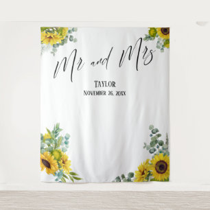 Bloemen Mr en Mrs Foto Achtergrond Wandkleed