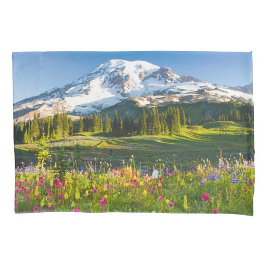 Bloemen | Mt. Rainier Wildbloemen Kussensloop (Voorkant)