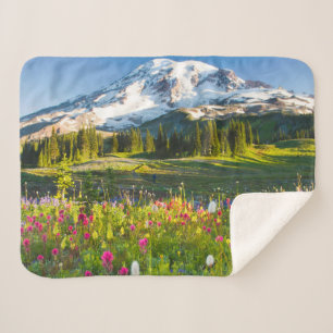 Bloemen   Mt. Rainier Wildbloemen Sherpa Deken