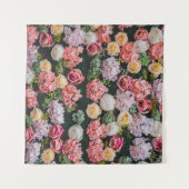 Bloemen muur achtergrond vintage stijl.  wandkleed (Voorkant (horizontaal))