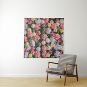Bloemen muur achtergrond vintage stijl.  wandkleed (In Situ (horizontaal))