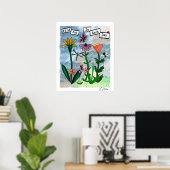 Bloemen, muzieknoten en Joy Artwork Poster (Thuiskantoor)