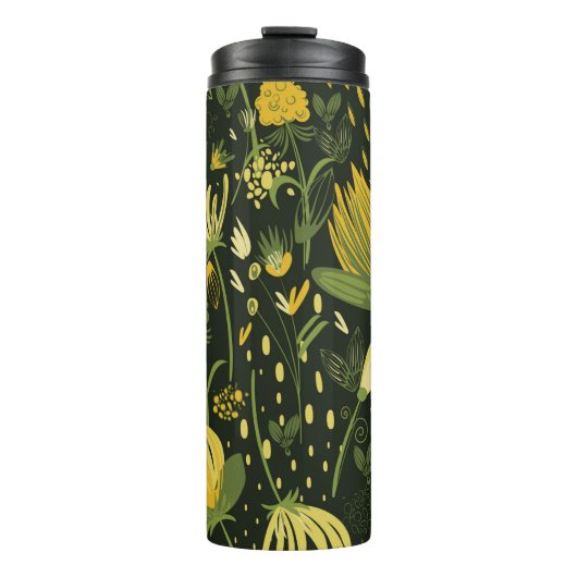 Bloemen naadloos patroon thermosbeker (Voorkant)