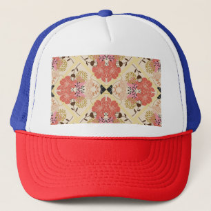 Bloemen naadloos patroonontwerp. trucker pet