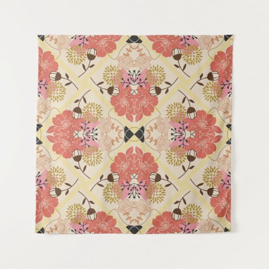 Bloemen naadloos  patroonontwerp. wandkleed (Voorkant)