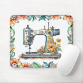 Bloemen Naaimachine en Bloemen Muismat (Met muis)