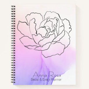 *~* bloemen nam Lavendel & de Roze Waterverf van Notitieboek