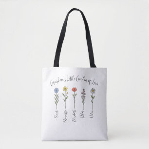 Bloemen & namen van kleinkinderen - Oma's Garden Draagtas