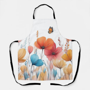 Bloemen Natuur Illustratie Pastel Kleurtekening Schort