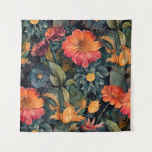 Bloemen natuur kunst wandkleed