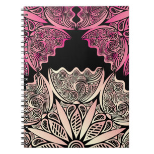 Bloemen natuur patroon, illustratie. notitieboek