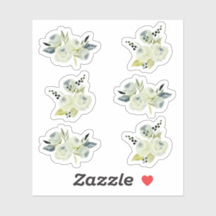 Bloemen Navy Waterverf Bloemen bruiloft Sticker