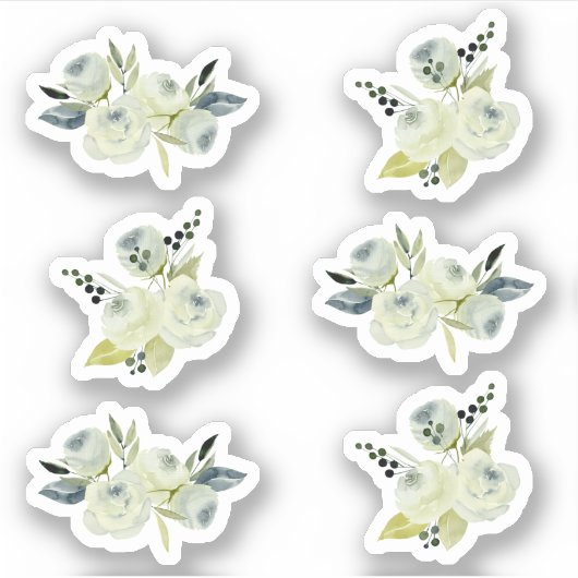 Bloemen  Navy Waterverf Bloemen bruiloft Sticker (Voorkant)