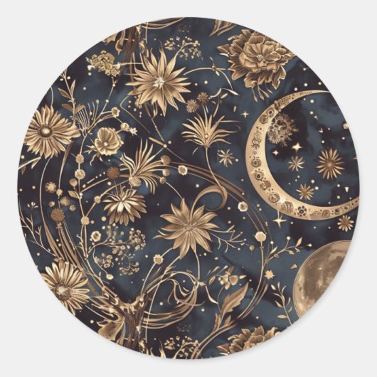 Bloemen Night Sky Envelope Sticker (Voorkant)
