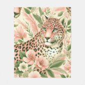 Bloemen Oerwoud Luipaard Fleece Deken (Voorkant)