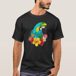 Bloemen Oerwoud van vogels Tropisch Macaw Parrot T-shirt