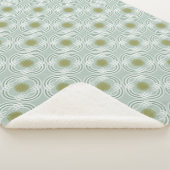 Bloemen of ogen - neutraal groen sherpa deken (3/4)