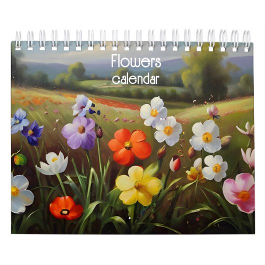 Bloemen olieverfschilderij kalender (Hoes)