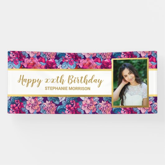 bloemen, om het even welke Leeftijd, Aangepaste F Spandoek (Horizontaal)