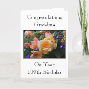 bloemen, oma 100ste verjaardag Kaart. Kaart