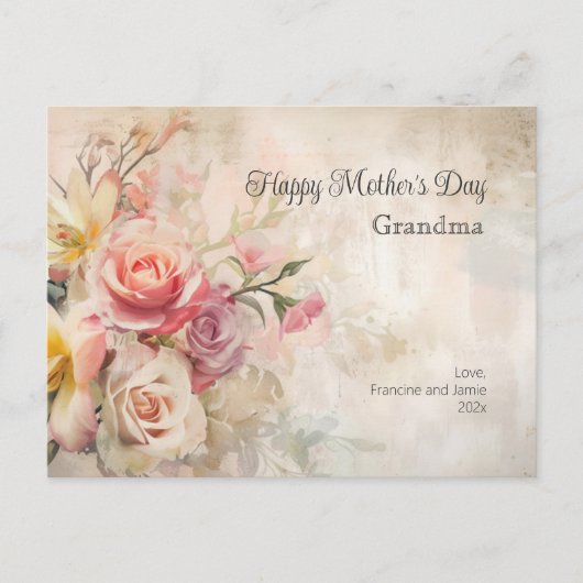  Bloemen Oma Moederdag Briefkaart (Voorkant)