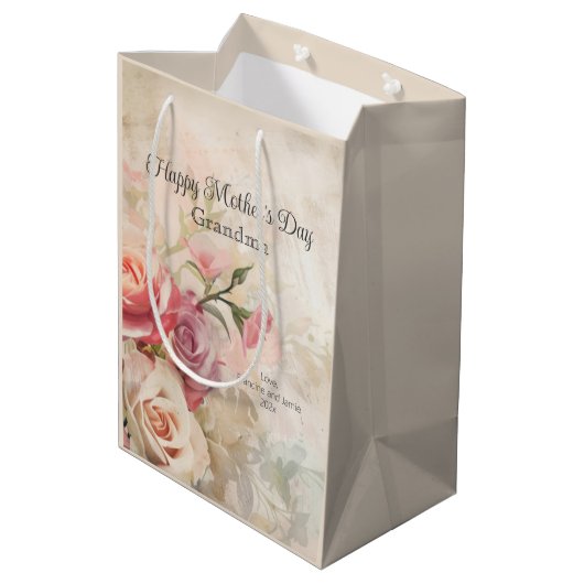  Bloemen Oma Moederdag Medium Cadeauzakje (Achterkant Gekanteld)