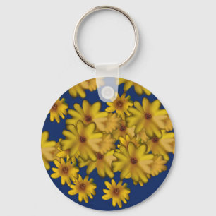 bloemen ontwerp geel32 sleutelhanger