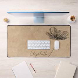  Bloemen Ontwerp Leuke Boho Girly Tan Custom Bureaumat