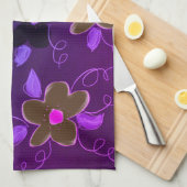 Bloemen ontwerp met Paarse Theedoek (Quarter Fold)