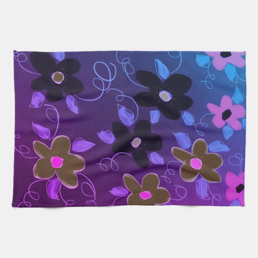 Bloemen ontwerp met Paarse Theedoek (Horizontaal)