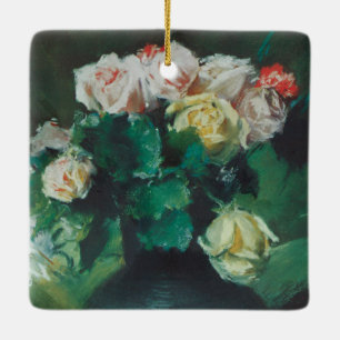 Bloemen (ook bekend als Rozen) door William Merrit Keramisch Ornament