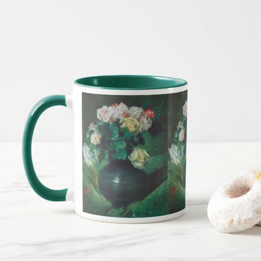 Bloemen (ook bekend als Rozen) van William Merritt Mok (Met donut)