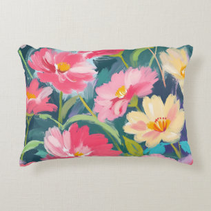 Bloemen op blauw accent kussen