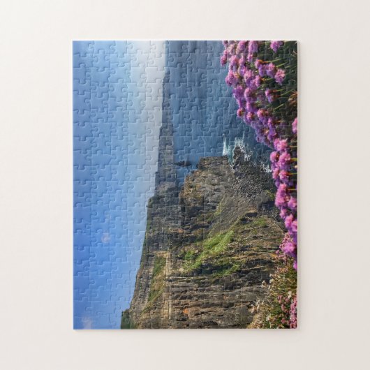 Bloemen op Cliffs of Moher Ireland Puzzle Legpuzzel (Verticaal)