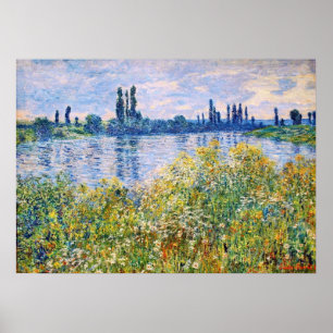 Bloemen op de banken van de Seine River Fine Art Poster