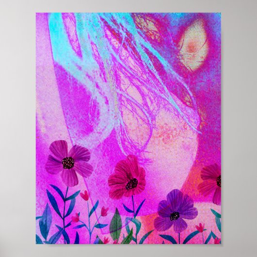 Bloemen op de borst poster (Voorkant)