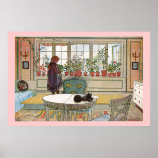 Bloemen op de Druk van het Canvas van het Sill Lar Poster