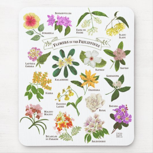 Bloemen op de Filipijnen Muismat (Voorkant)