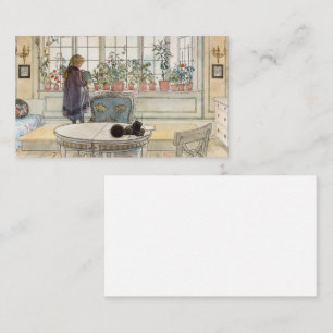 Bloemen op de vensterbank, 1895 door Carl Larsson Visitekaartje