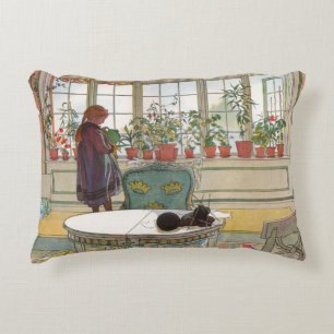 Bloemen op de vensterbank van Carl Larsson Accent Kussen