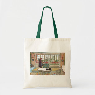 Bloemen op de vensterbank van Carl Larsson Tote Bag
