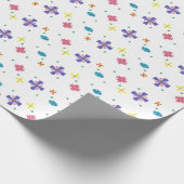 Bloemen op de witte, scherpe omslag van de Gift Cadeaupapier (Hoek)