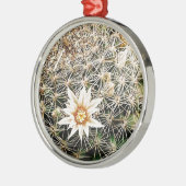 Bloemen op een Cactus Metalen Ornament (Links)